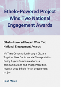Ethelo-Powered Project Wins Two National Engagement Awards